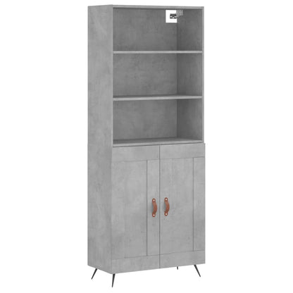 Highboard Betongrau 69,5x34x180 cm Holzwerkstoff