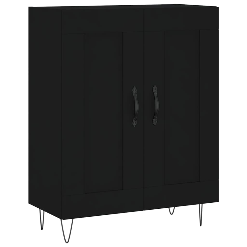 Highboard Schwarz 69,5x34x180 cm Holzwerkstoff