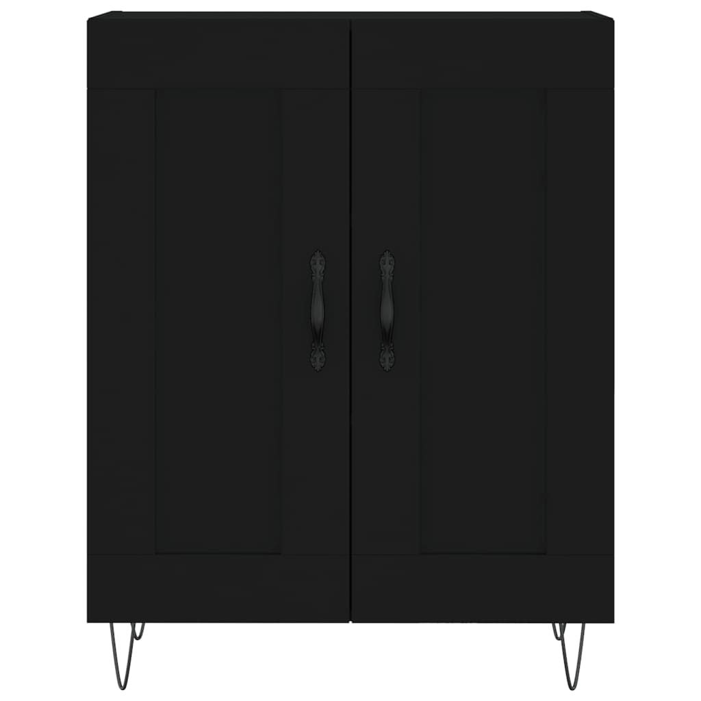 Highboard Schwarz 69,5x34x180 cm Holzwerkstoff