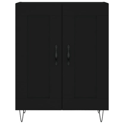 Highboard Schwarz 69,5x34x180 cm Holzwerkstoff