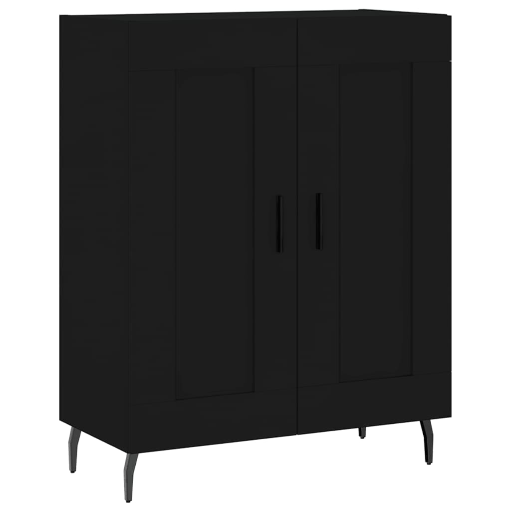 Highboard Schwarz 69,5x34x180 cm Holzwerkstoff