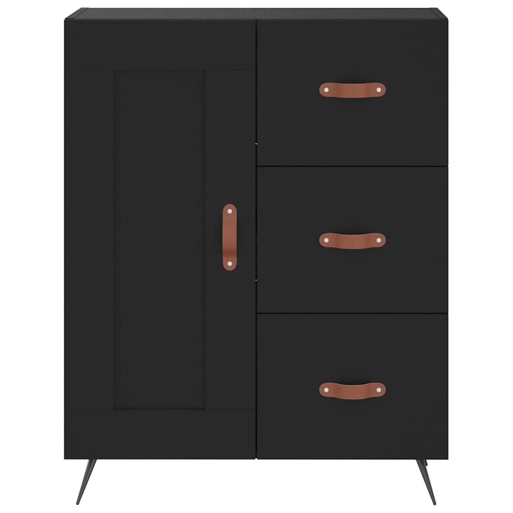 Highboard Schwarz 69,5x34x180 cm Holzwerkstoff