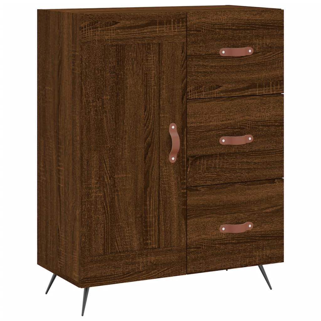 Highboard Braun Eichen-Optik 69,5x34x180 cm Holzwerkstoff