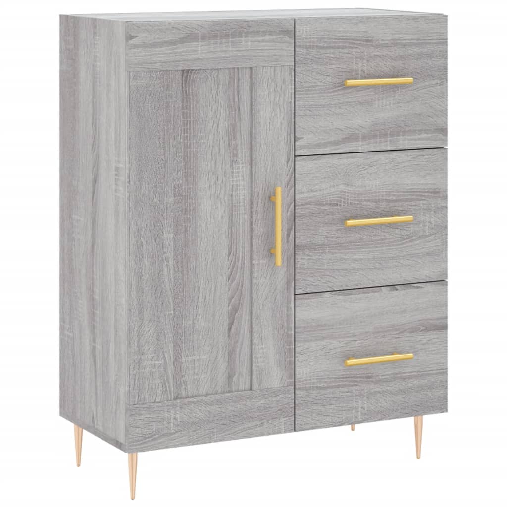 Highboard Grau Sonoma 69,5x34x180 cm Holzwerkstoff