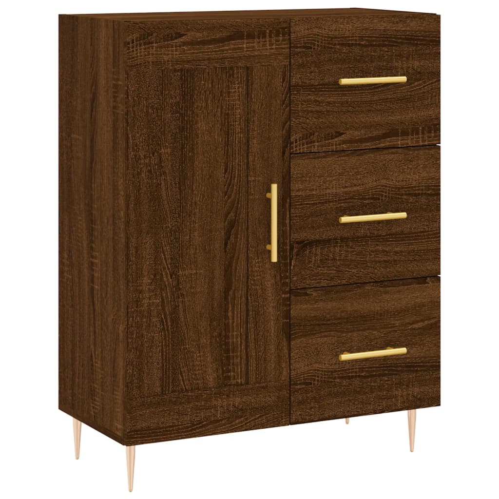 Highboard Braun Eichen-Optik 69,5x34x180 cm Holzwerkstoff