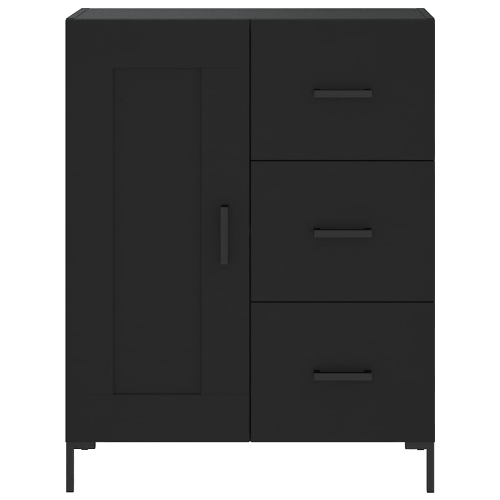 Highboard Schwarz 69,5x34x180 cm Holzwerkstoff