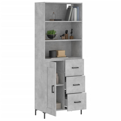 Highboard Betongrau 69,5x34x180 cm Holzwerkstoff