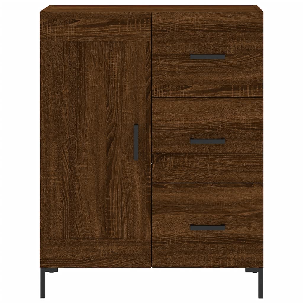 Highboard Braun Eichen-Optik 69,5x34x180 cm Holzwerkstoff