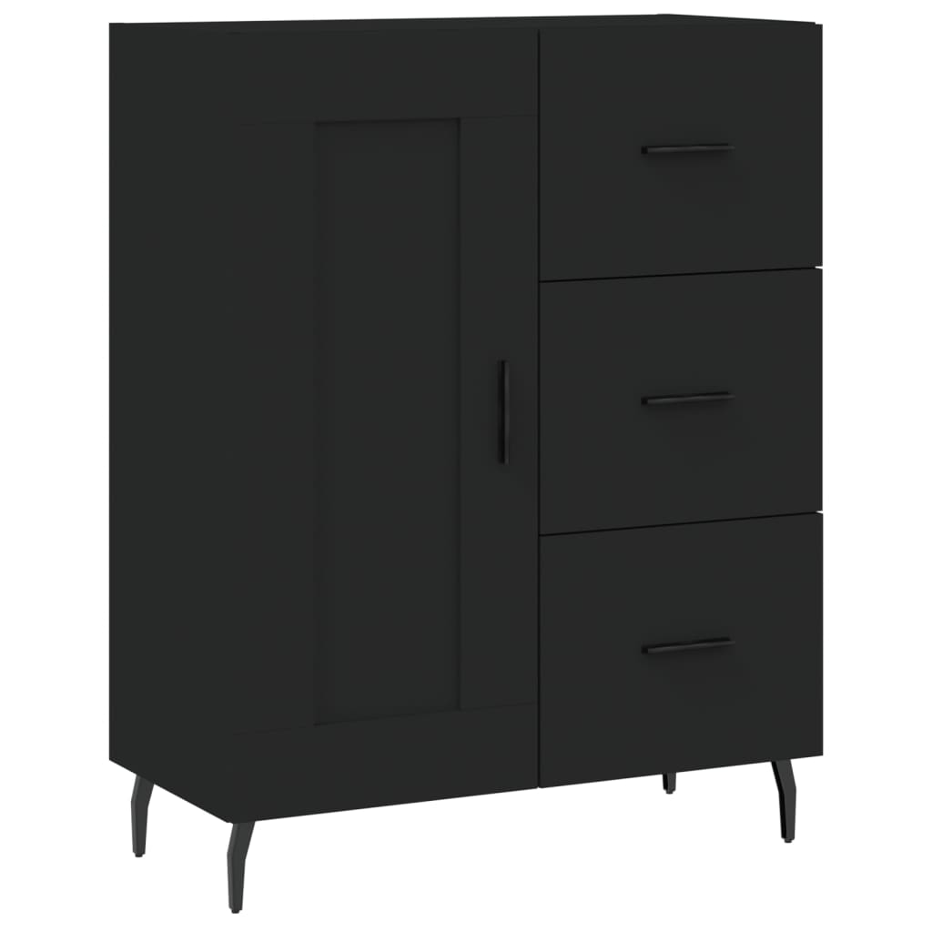 Highboard Schwarz 69,5x34x180 cm Holzwerkstoff