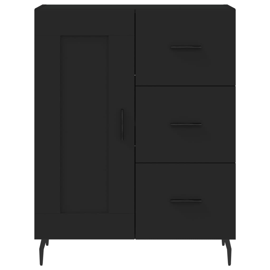 Highboard Schwarz 69,5x34x180 cm Holzwerkstoff