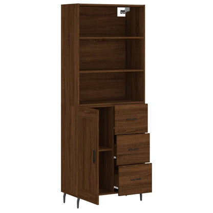 Highboard Braun Eichen-Optik 69,5x34x180 cm Holzwerkstoff