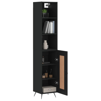 Highboard Schwarz 34,5x34x180 cm Holzwerkstoff