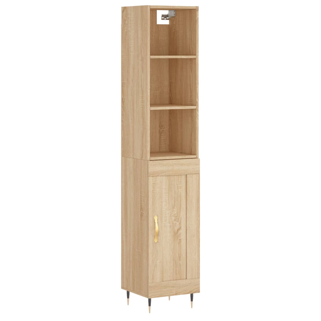 Highboard Sonoma-Eiche 34,5x34x180 cm Holzwerkstoff