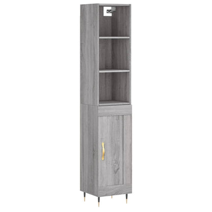 Highboard Grau Sonoma 34,5x34x180 cm Holzwerkstoff