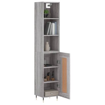 Highboard Grau Sonoma 34,5x34x180 cm Holzwerkstoff