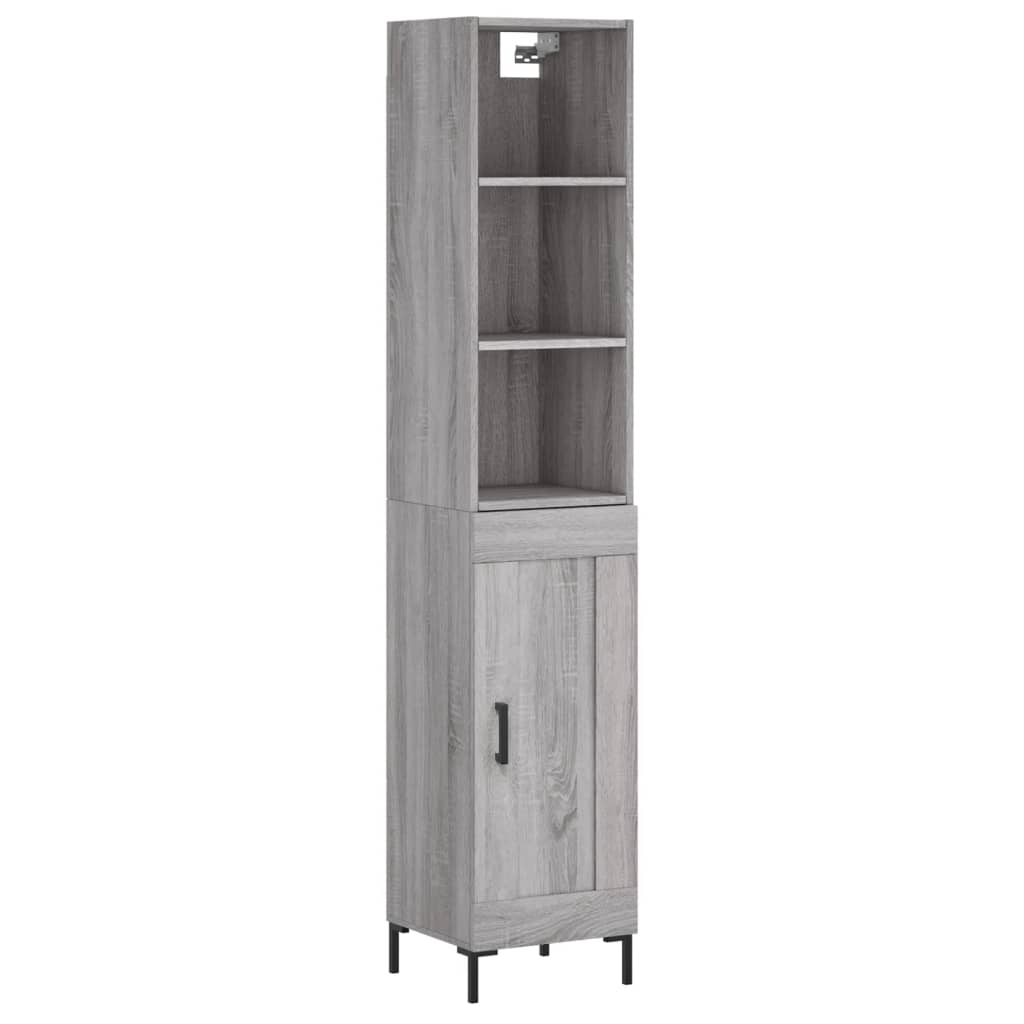 Highboard Grau Sonoma 34,5x34x180 cm Holzwerkstoff