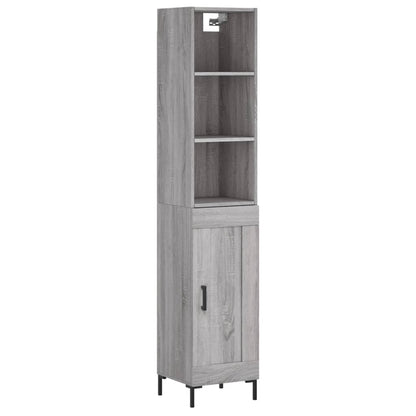 Highboard Grau Sonoma 34,5x34x180 cm Holzwerkstoff