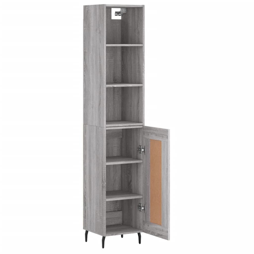 Highboard Grau Sonoma 34,5x34x180 cm Holzwerkstoff