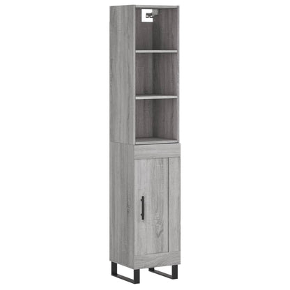 Highboard Grau Sonoma 34,5x34x180 cm Holzwerkstoff