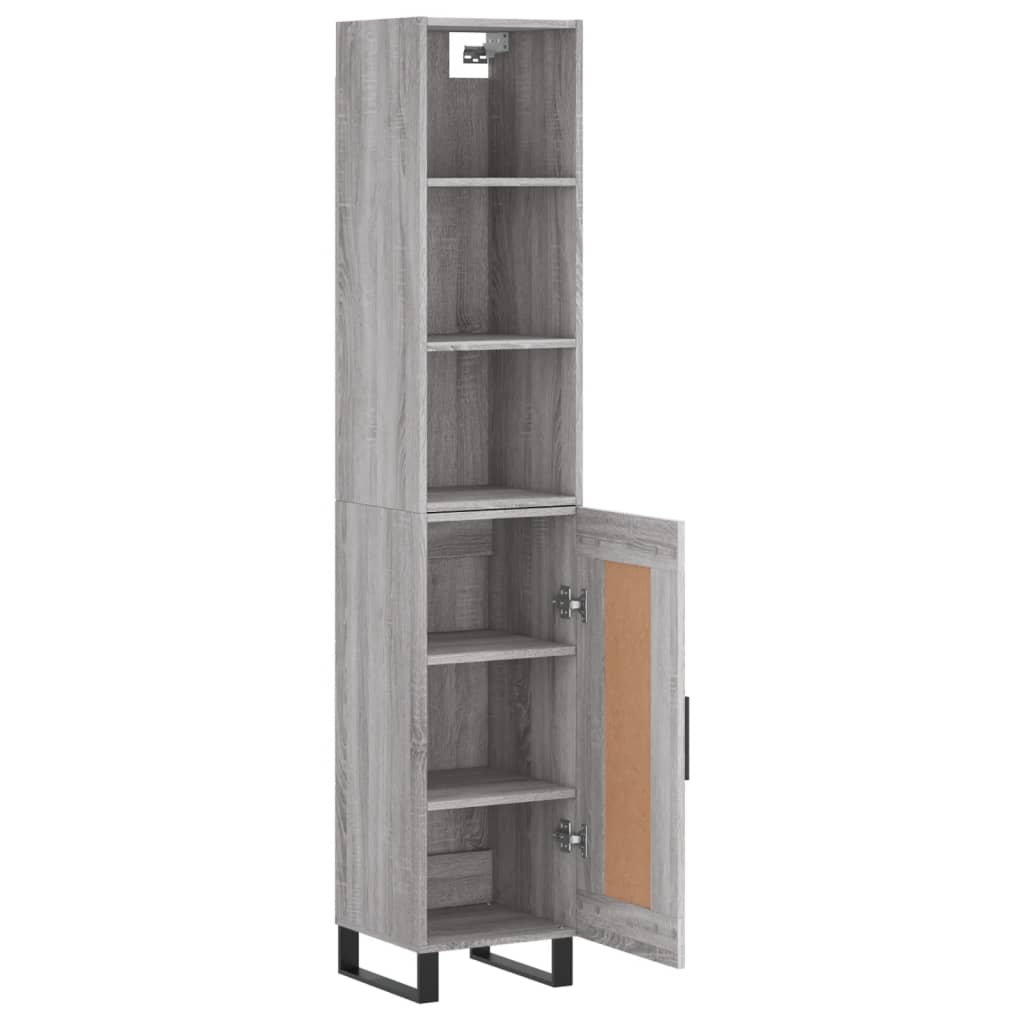 Highboard Grau Sonoma 34,5x34x180 cm Holzwerkstoff