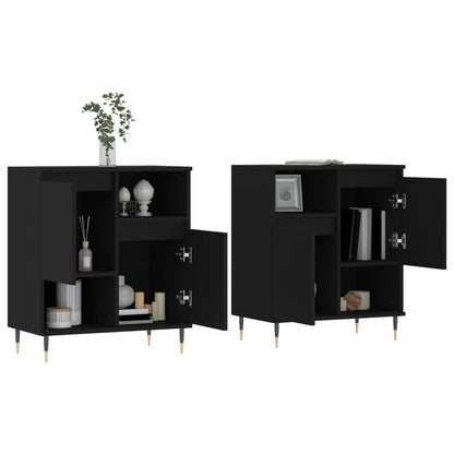 Sideboards 2 Stk. Schwarz Holzwerkstoff