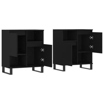 Sideboards 2 Stk. Schwarz Holzwerkstoff