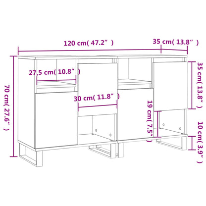 Sideboards 2 Stk. Schwarz Holzwerkstoff