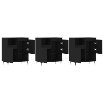 Sideboards 3 Stk. Schwarz Holzwerkstoff