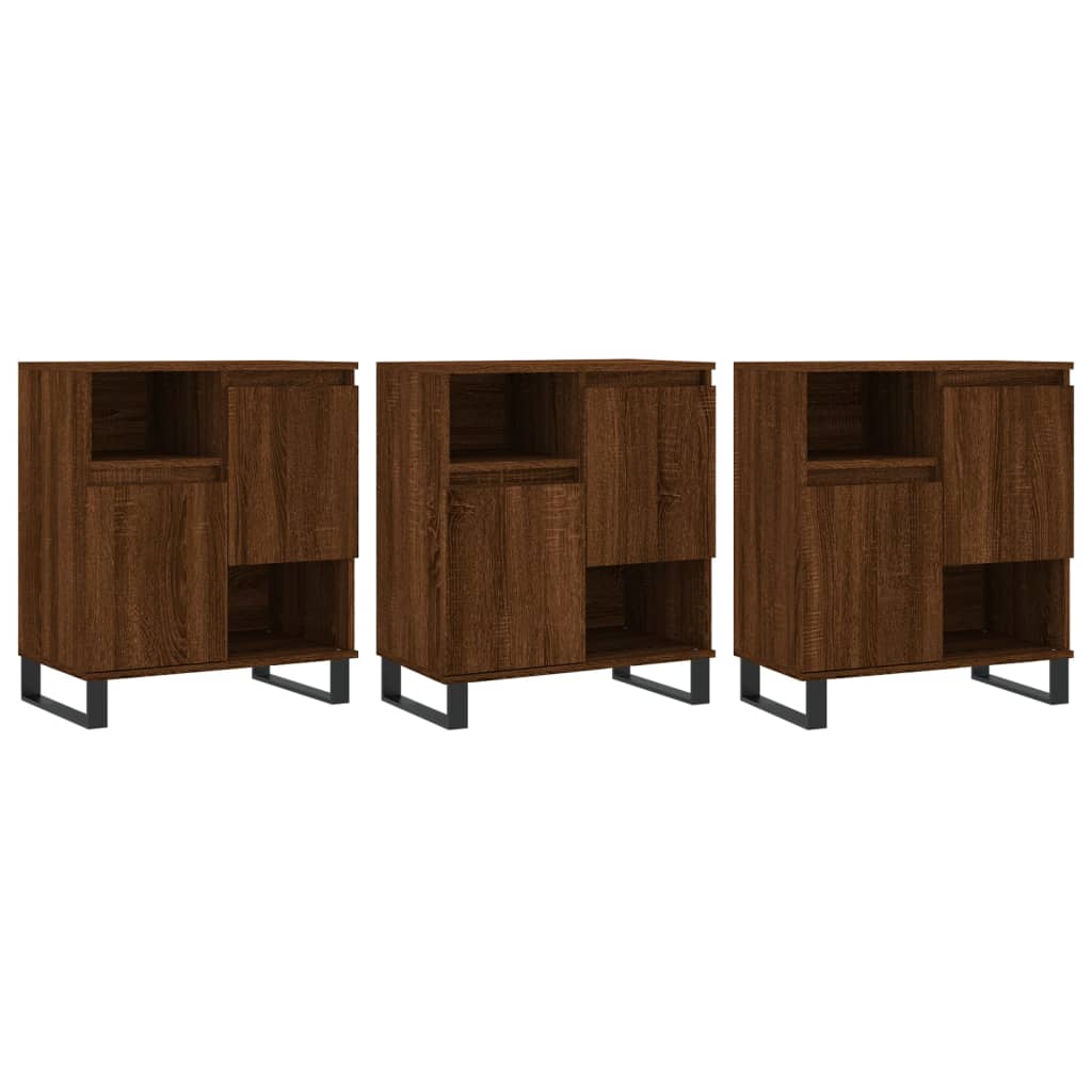 Sideboards 3 Stk. Braun Eichen-Optik Holzwerkstoff