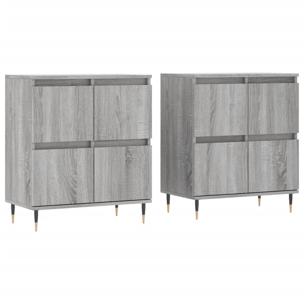 Sideboards 2 Stk. Grau Sonoma Holzwerkstoff