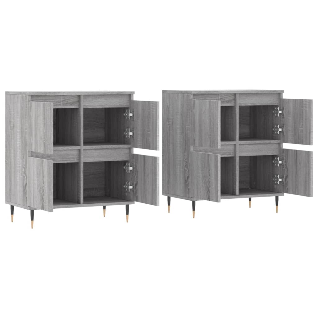 Sideboards 2 Stk. Grau Sonoma Holzwerkstoff