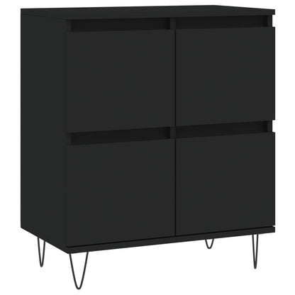 Sideboards 2 Stk. Schwarz Holzwerkstoff