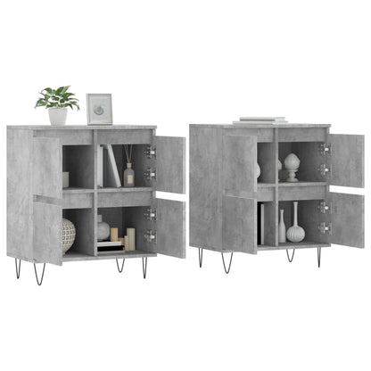 Sideboards 2 Stk. Betongrau Holzwerkstoff