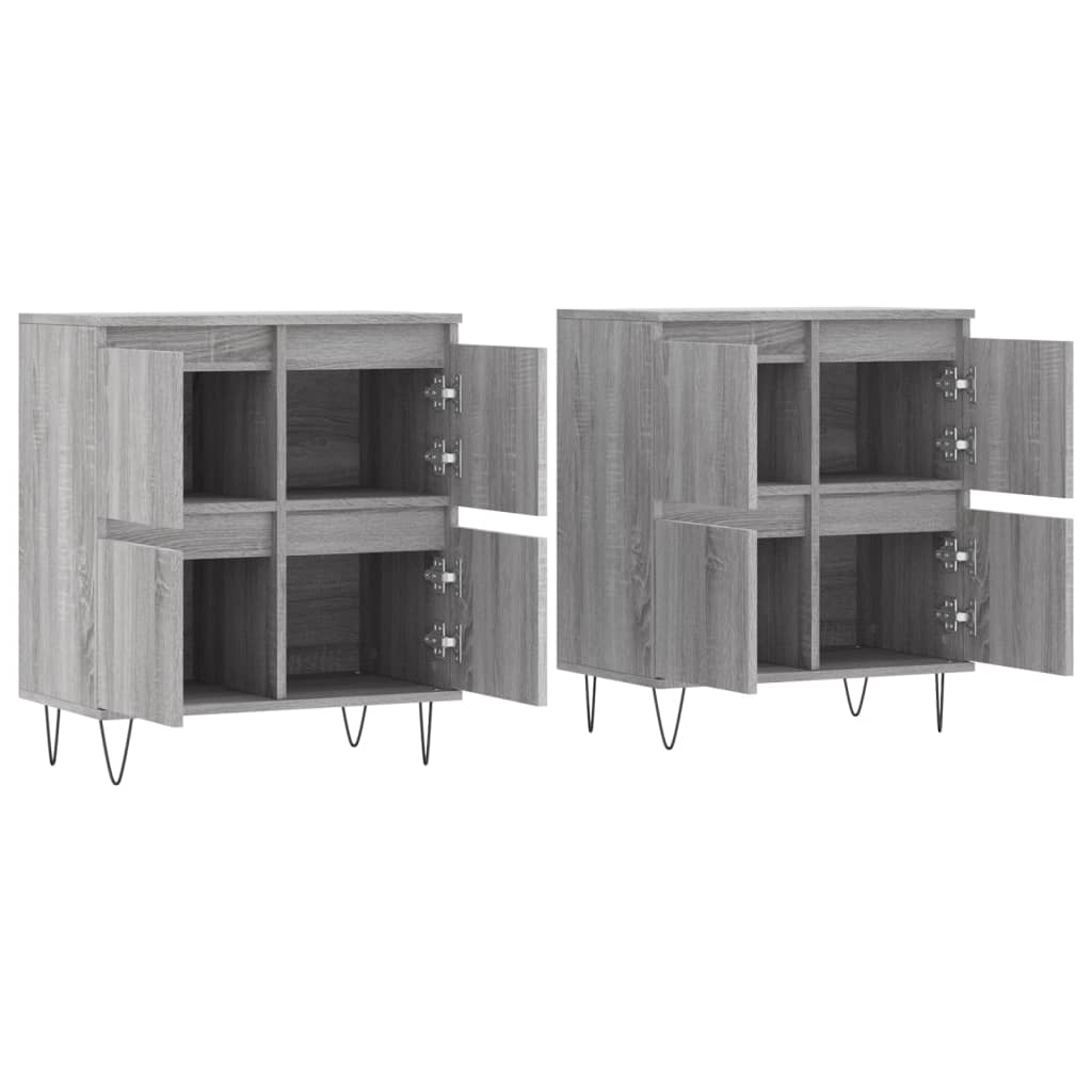 Sideboards 2 Stk. Grau Sonoma Holzwerkstoff