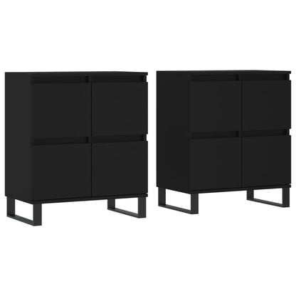 Sideboards 2 Stk. Schwarz Holzwerkstoff