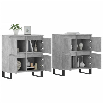 Sideboards 2 Stk. Betongrau Holzwerkstoff