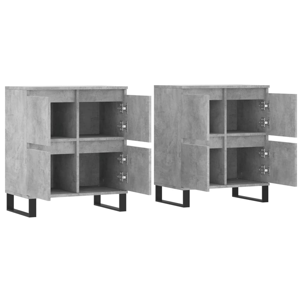 Sideboards 2 Stk. Betongrau Holzwerkstoff