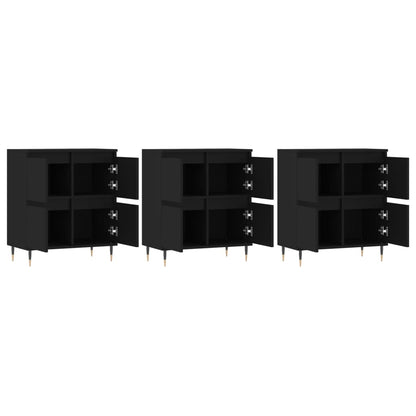 Sideboards 3 Stk. Schwarz Holzwerkstoff