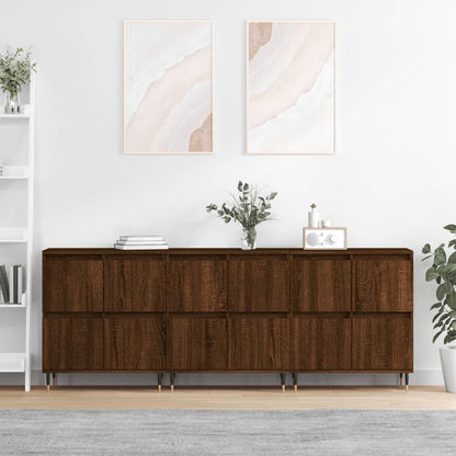 Sideboards 3 Stk. Braun Eichen-Optik Holzwerkstoff