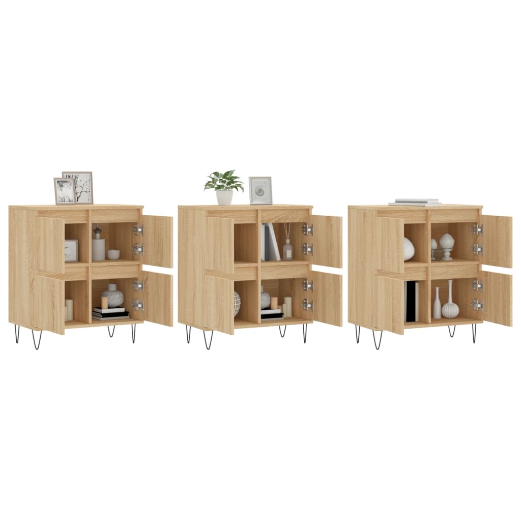 Sideboards 3 Stk. Sonoma-Eiche Holzwerkstoff