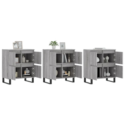 Sideboards 3 Stk. Grau Sonoma Holzwerkstoff