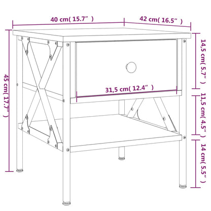 Nachttisch Schwarz 40x42x45 cm Holzwerkstoff