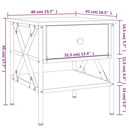 Nachttisch Sonoma-Eiche 40x42x45 cm Holzwerkstoff