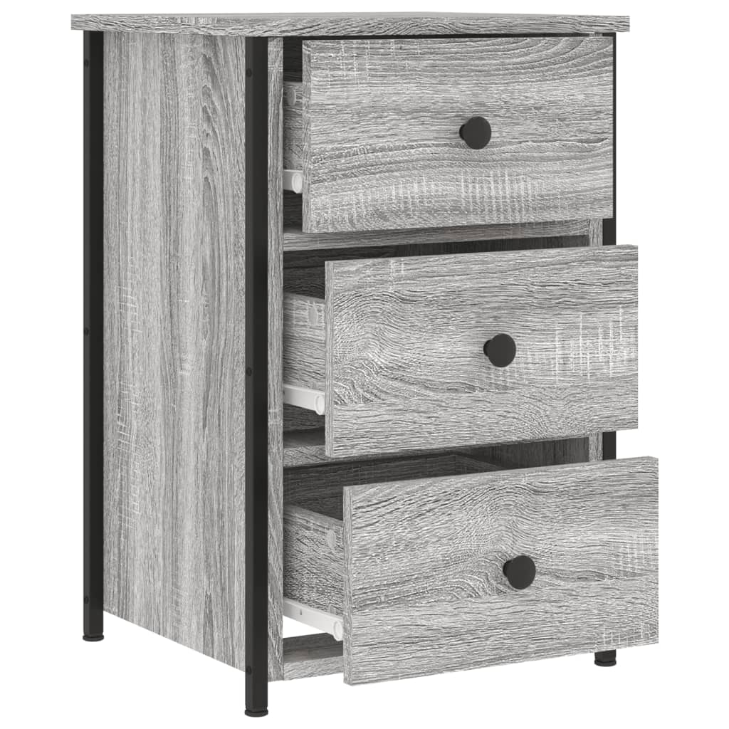 Nachttische 2 Stk. Grau Sonoma 40x36x60 cm Holzwerkstoff