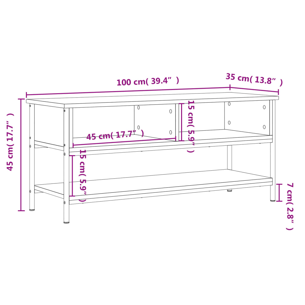 TV-Schrank Sonoma-Eiche 100x35x45 cm Holzwerkstoff