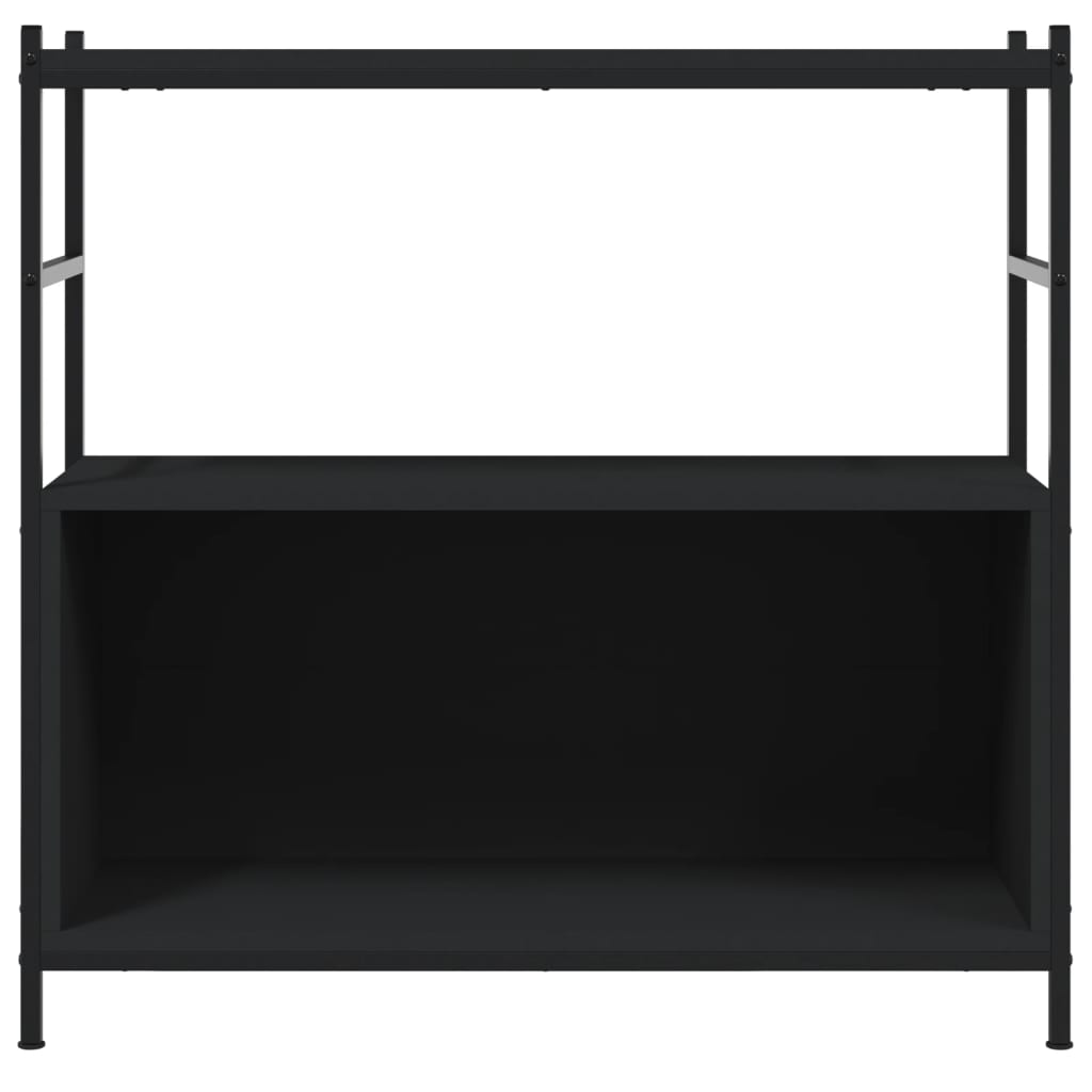 Bücherregal Schwarz 80x30x78,5 cm Holzwerkstoff und Eisen