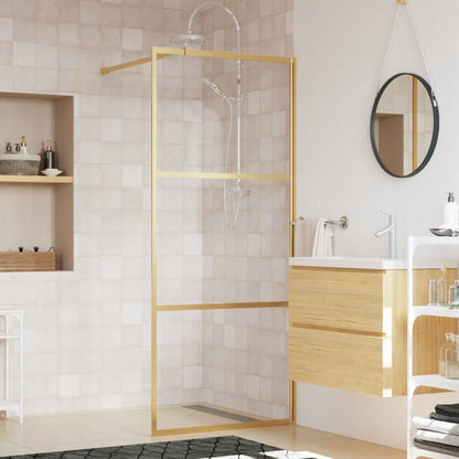 Duschwand für Begehbare Dusche mit ESG Klarglas Golden 90x195cm