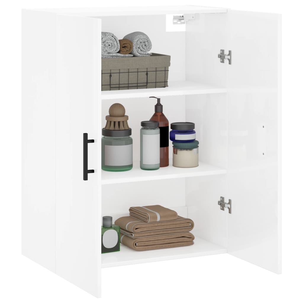 Wandschrank Hochglanz-Weiß 69,5x34x90 cm