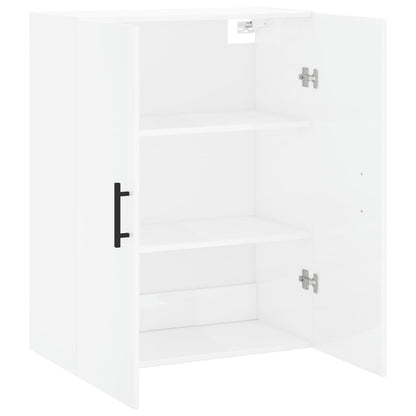 Wandschrank Hochglanz-Weiß 69,5x34x90 cm