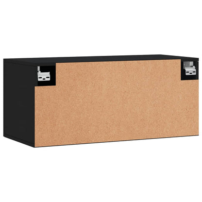 Wandschrank Schwarz 80x36,5x35 cm Holzwerkstoff